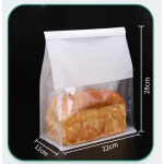 28 X 26 + 11CM White Paper Bags with Bottom and Side Gadget + Lock + Window 4 Layer Bag (50 Pcs)